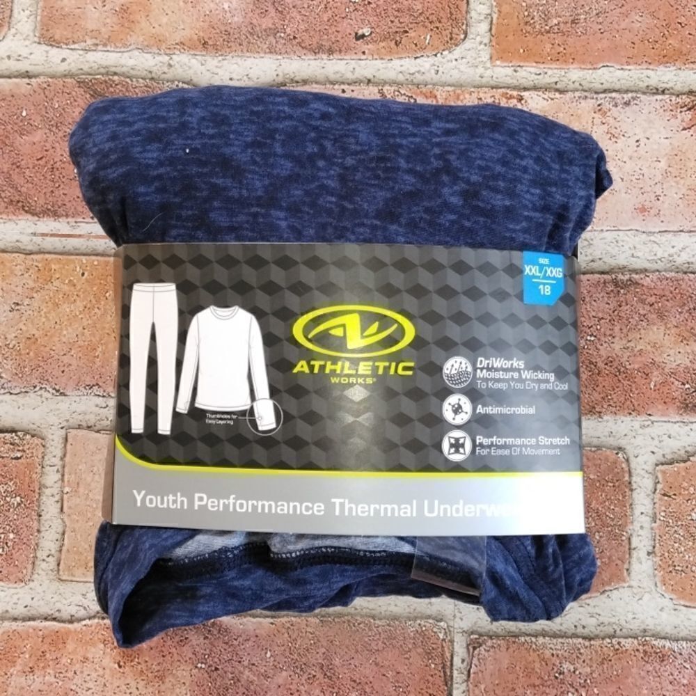 Boys Performance Thermal Underwear Pajama Lounge Sleep Set Size XXL 18